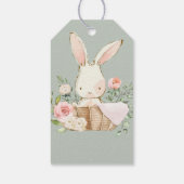 Sage Green Baby Bunny Baby shower Cadeaulabel (Achterkant)