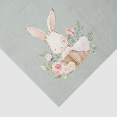 Sage Green Baby Love Script Elegant Baby shower Tissuepapier (Detail)