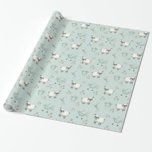 Sage Green Baby Pattern Cadeaupapier