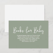 Sage Green Baby shower Book Request Digital print Kaart (Voorkant / Achterkant)