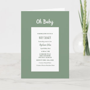 Sage Green Baby shower Elegant Simple Boy Girl