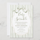 Sage Green Baby Sprinkle Bow Ribbon Kaart (Voorkant)