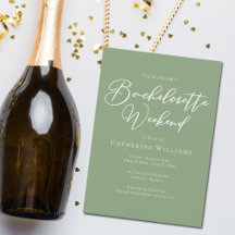 Sage Green Bachelorette Weekend Minimalist