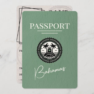 Sage Green Bahama's Paspoort Bewaar de datum Save The Date