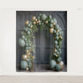 Sage Green Balloon Arch Hanging Wandkleed (Voorkant)