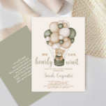 Sage Green Bear Baby shower Boy Invitation<br><div class="desc">Sage Green Ours et ballons Baby shower Garçon invitation</div>