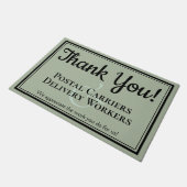 Sage Green Bedankt Post- en bezorgers Deurmat (Schuin)