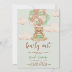 Sage Green Beer Baby shower Boy Invitation Kaart