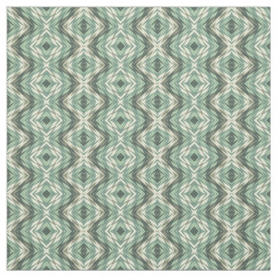 Sage Green Beige Grey Brown Aztec Mosaic Pattern Stof