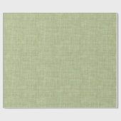 Sage Green Beige Linnen Textuur Cadeaupapier (Vlak)