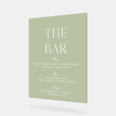 Sage Green & Beige Trouwacryl Bar Teken Acryl Bord (Hoek)