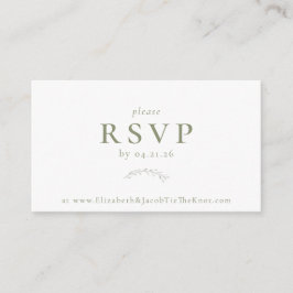 Sage Green Berries en Leaves Wedding RSVP Kaart