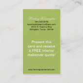 Sage Green Black Damask Visitekaartjes (Achterkant)