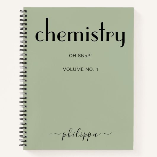 Sage Green Black Specialized Chemistry Notitieboek (Voorkant)