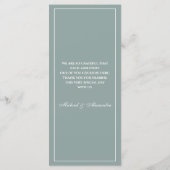 Sage Green Blanc Monogramme Moderne Mariage Menu (Dos)