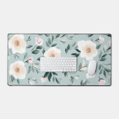 Sage Green blanc Peonies florales (Clavier et souris)