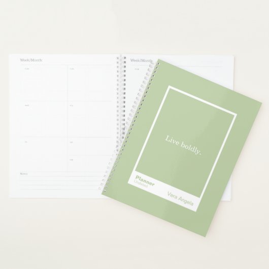 Sage Green Block Quote Large Planner (Devant avec enveloppe)