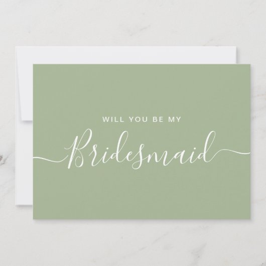 Sage Green Blue Bridesmaid proposal Kaart (Voorkant)