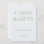 Sage Green & Blue Cartes & Cadeaux Signal Mariage (Devant)