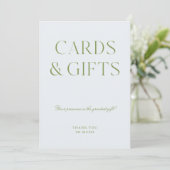 Sage Green & Blue Cartes & Cadeaux Signal Mariage (Debout devant)