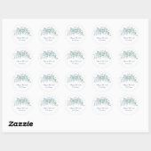 Sage Green & Blue Greenery Wedding Monogram Ronde Sticker (Vel)
