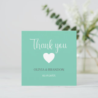Sage Green Blue Wedding Thank You Note Card Bedankkaart