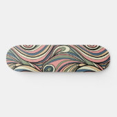 Sage Green, Blush Pink, Dusty Blue Retro Swirl Skateboard (Horizontaal)