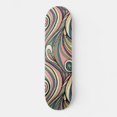Sage Green, Blush Pink, Dusty Blue Retro Swirl Skateboard (Voorkant)