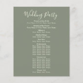 Sage Green & Blush Pink Floral Wedding Programme (Dos)