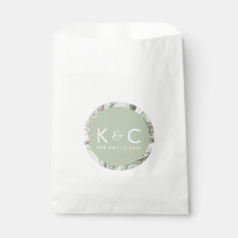 Sage Green & Blush Pink Marble Treat Favor Bag Bedankzakje