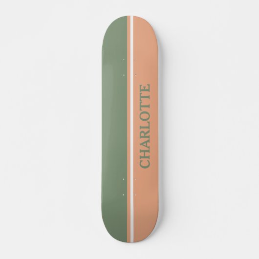 Sage Green & Blush Pink Skateboard (Voorkant)
