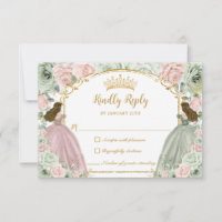 Sage Green Blush Roze Bloemen Twins XV Quinceañera