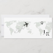 Sage Green Boarding Pass Ticket Bruiloft Save The Date (Achterkant)