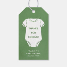 Sage Green Bodysuit Baby shower Favor Gift Labels