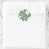 Sage Green Bohemian Faisy Sticker rond Fleur (Sac)