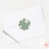 Sage Green Bohemian Faisy Sticker rond Fleur (Enveloppe)