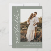 SAGE Green Bohemian Photo Enregistrer La Carte Dat (Devant)