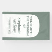 Sage Green Bohemian Retro Arch Wedding Spandoek (Horizontaal)