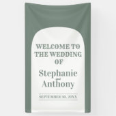 Sage Green Bohemian Retro Arch Wedding Spandoek (Verticaal)