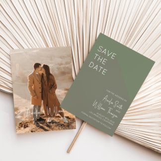 Sage Green Bohemian Save the Date Invitation Kaart