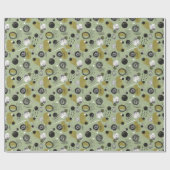 Sage Green Boho Abstract Christmas Cadeaupapier (Vlak)