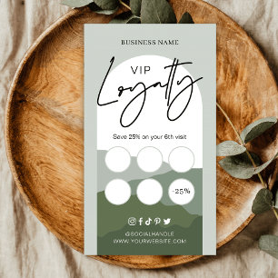 Sage Green Boho Arch Logo Makeup Artist Beauty VIP Klantenkaartje