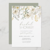 Sage Green Boho Floral Bridal Shower Kaart (Voorkant / Achterkant)