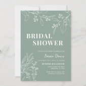 Sage Green Boho Floral Bridal Shower Kaart (Voorkant)