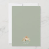 Sage Green Boho Floral Faire-part de mariage (Dos)