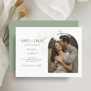 Sage Green Boho Floral Wedding Sla de datum op
