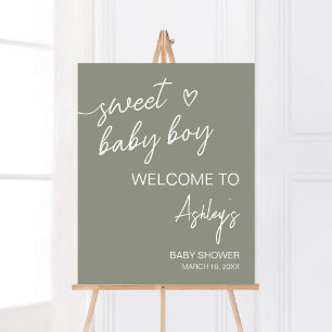Sage Green Boho minimalistisch welkom Poster