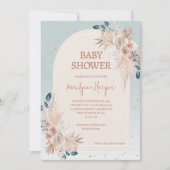 Sage Green Boho Pampas-Baby shower Kaart (Voorkant)