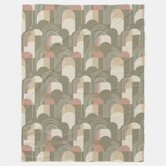 Sage Green Boho Pattern Fleece Deken (Voorkant)