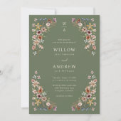 Sage Green Boho Wedding Kaart (Voorkant)